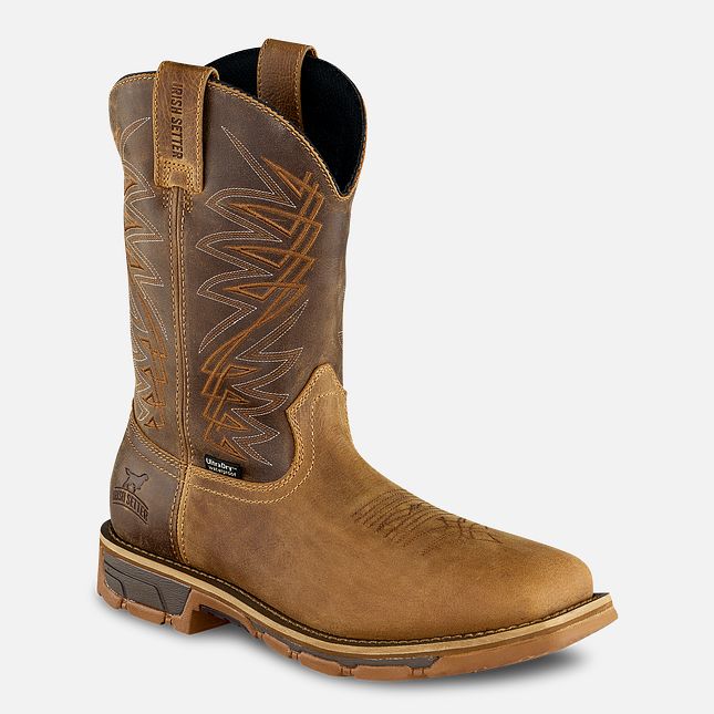 Marshall Men's 11-inch Waterproof Leather Safety Toe Pull-On Boot