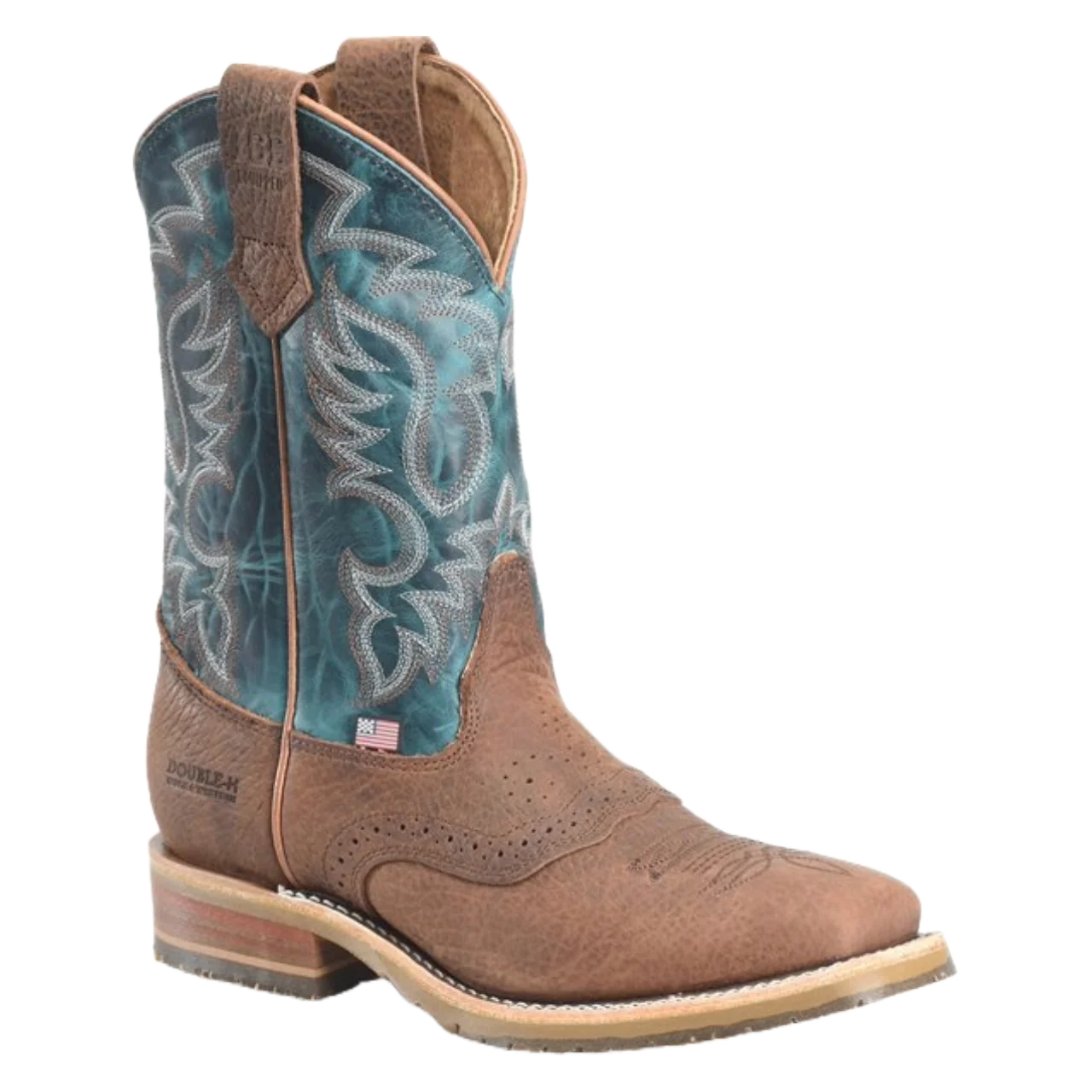 Double H Men's Union Built Roper Brown Western Work Boot
